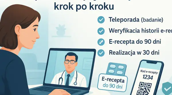 Lekarz podczas teleporady może wystawić e-receptę na leki psychotropowe. Proces obejmuje weryfikację historii i realizację.